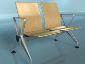 connected seats waiting room 3D Model