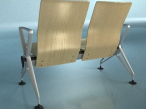 connected seats waiting room 3D Модель