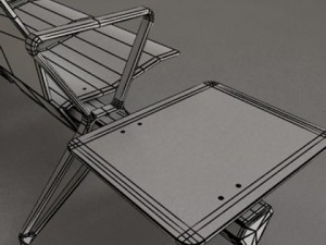 connected seats waiting room 3D Модель