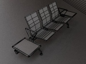 connected seats waiting room 3D Модель