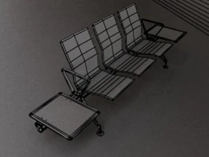 connected seats waiting room 3D Model