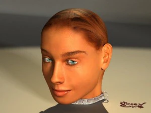 pretty female head 3D Model