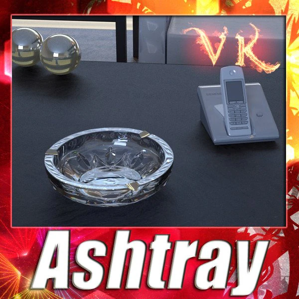 photorealistic ashtray high detail 3D Model .c4d .max .obj .3ds .fbx .stl .blend 