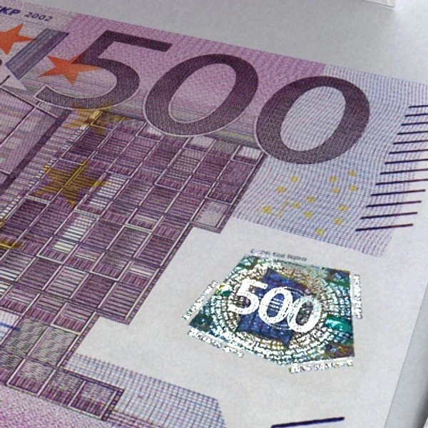 500 euros banknote 3D Model .c4d .max .obj .3ds .fbx .stl .blend 