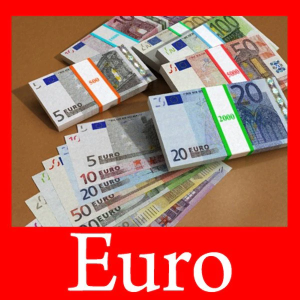 european paper money collection 3D Model .c4d .max .obj .3ds .fbx .stl .blend 