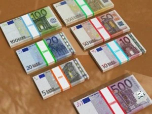 european paper money collection 3D Model