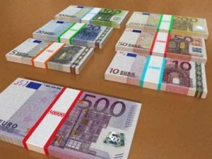 european paper money collection 3D Model