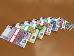 european paper money collection 3D Model