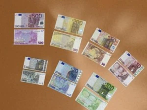 european paper money collection 3D Model