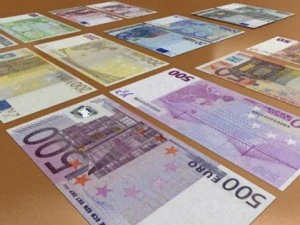 european paper money collection 3D Model