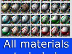 european paper money collection 3D Model
