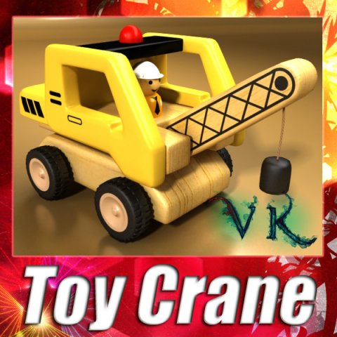 wooden toy crane Modello 3D .c4d .max .obj .3ds .fbx .stl .blend 