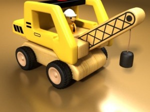 wooden toy crane Modello 3D