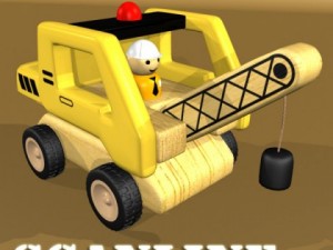 wooden toy crane Modello 3D