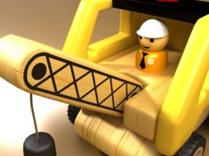 wooden toy crane Modello 3D
