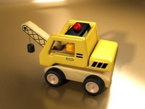wooden toy crane Modello 3D