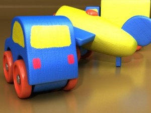 wooden toy car truck  plane 3D Модель