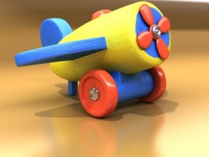 wooden toy car truck  plane 3D Модель