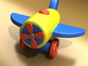 wooden toy car truck  plane 3D Модель