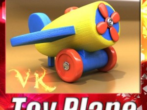 wooden toy plane 3D Model