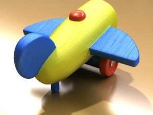 wooden toy plane 3D Model