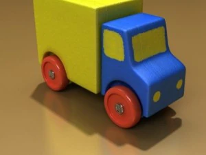 3d model of a wooden toy truck 3D Model