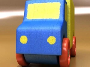 3d model of a wooden toy truck 3D Model