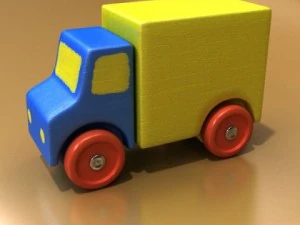 3d model of a wooden toy truck 3D Model