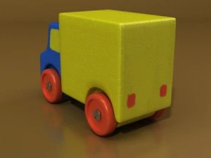 3d model of a wooden toy truck 3D Model