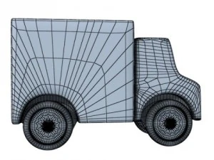 3d model of a wooden toy truck 3D Model