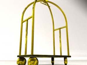 hotel luggage cart high detail realistic 3D Model