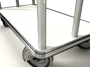 hotel luggage cart high detail realistic 3D Model