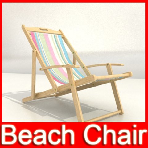 beach chair high detail realistic 3D Модель .c4d .max .obj .3ds .fbx .stl .blend 