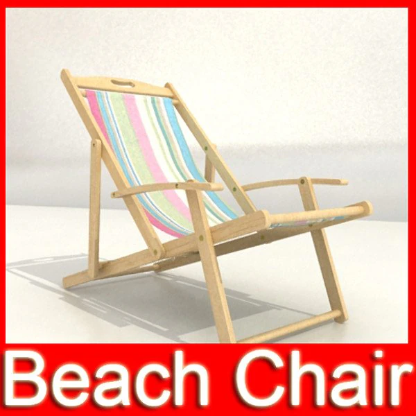 beach chair high detail realistic 3D Model .c4d .max .obj .3ds .fbx .stl .blend