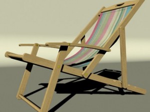 beach chair high detail realistic 3D Модель