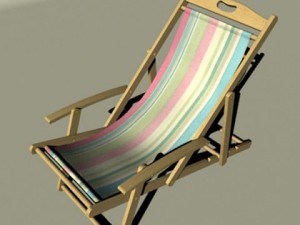 beach chair high detail realistic 3D Модель