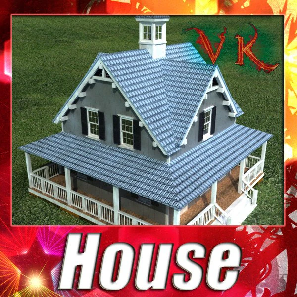 house vray scanline 3D Model .c4d .max .obj .3ds .fbx .stl .blend 