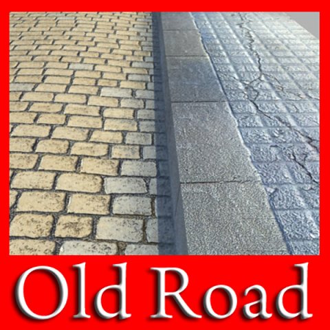 realistic old road high res 5000 x 3000 Modello 3D .c4d .max .obj .3ds .fbx .stl .blend 