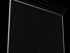 chainlink fence barbed wire high detail 3D Model