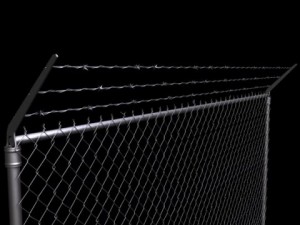 chainlink fence barbed wire high detail 3D 모델