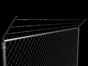 chainlink fence barbed wire high detail 3D Model