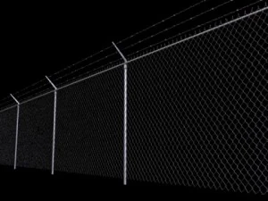chainlink fence barbed wire high detail 3D Model