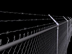 chainlink fence barbed wire high detail 3D Model