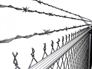 chainlink fence barbed wire high detail 3D Model