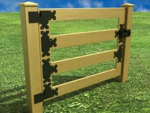wooden fence high detail 3D Model
