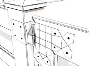 wooden fence high detail 3D Model