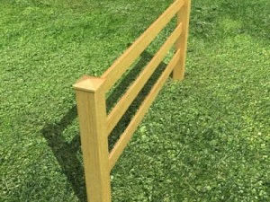 wooden fence high detail 3D Model