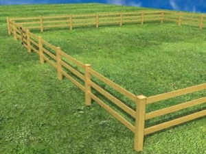 wooden fence high detail 3D Model