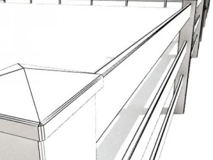 wooden fence high detail 3D Model