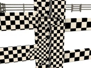 wooden fence high detail 3D Model